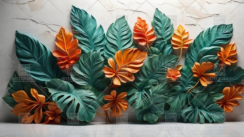 Фреска Artegrafico Voluminous leaves AG-VL-009